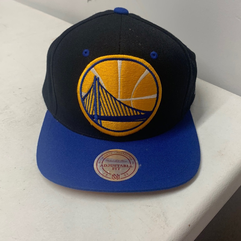 Golden State warriors Mitchell And Ness Big Logo Snapback Baseball Cap Hat NBA - Picture 1 of 8